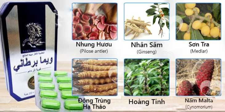 Sản phẩm có chứa các dược liệu quý hiếm như: nhung hươu, đông trùng hạ thảo, nhân sâm,...