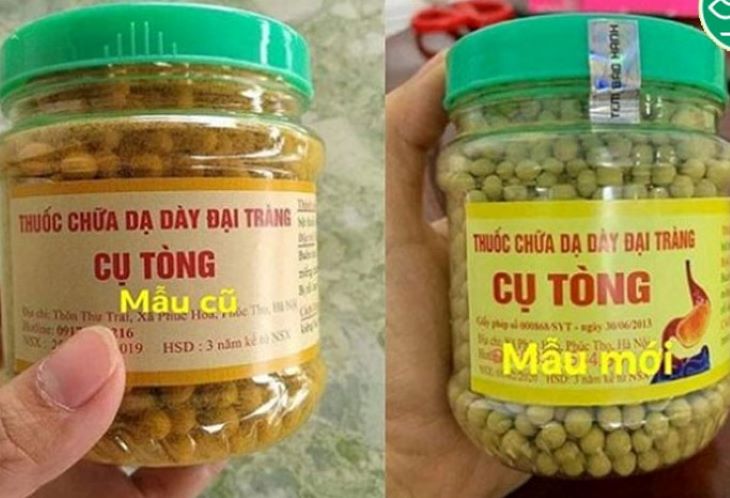 Hình ảnh mẫu mã trước và sau của thuốc dạ dày cụ Tòng