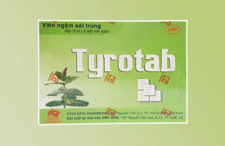 Viên ngậm trị viêm amidan Tyrotab