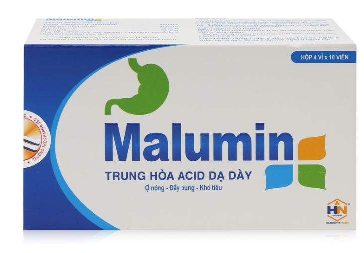 Hình ảnh thuốc Malumin giúp trung hòa acid dịch vị