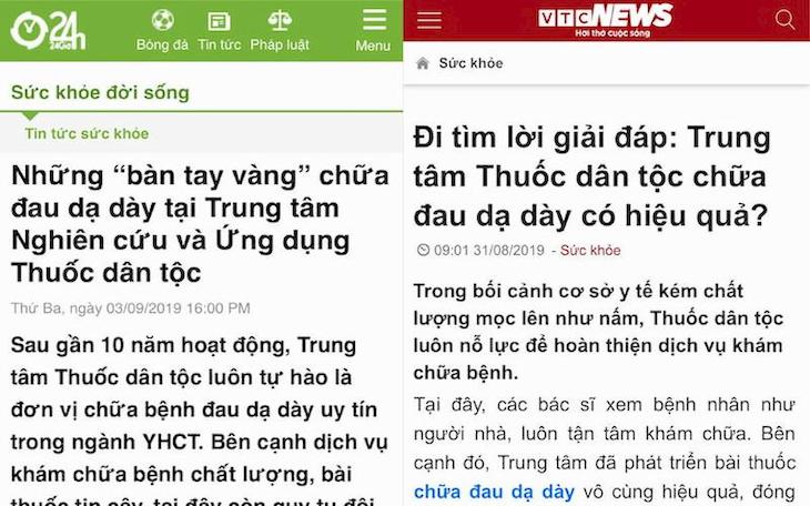 Giải pháp chữa bệnh dạ dày tại Thuốc dân tộc được giới thiệu nhiều trên báo chí