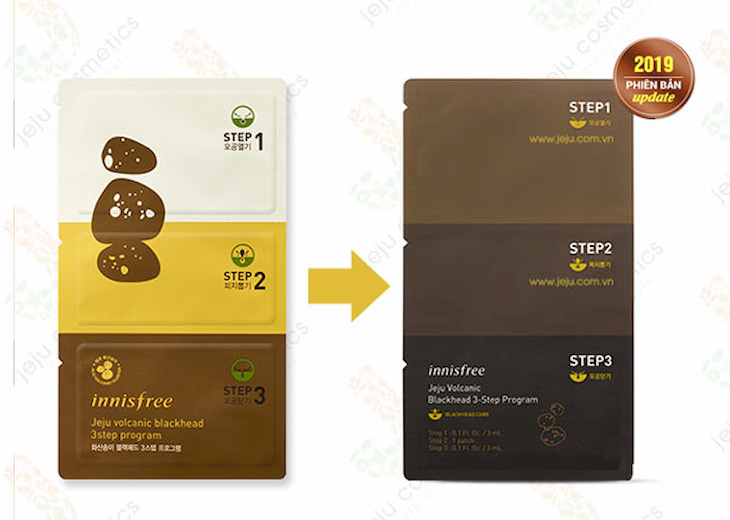 Innisfree Jeju Volcanic Blackhead 3 Step Program là mặt nạ trị mụn đầu đen nổi tiếng của Hàn Quốc tại Việt Nam