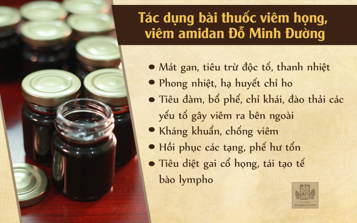 tác dụng bài thuốc viêm họng, viêm amidan Đỗ Minh