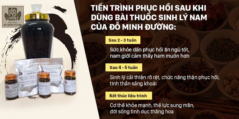 Tiến trình phục hồi sau khi dùng bài thuốc Sinh lý nam Đỗ Minh