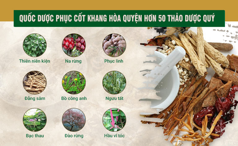 Quốc dược Phục cốt khang hòa quyện nhiều thảo dược quý