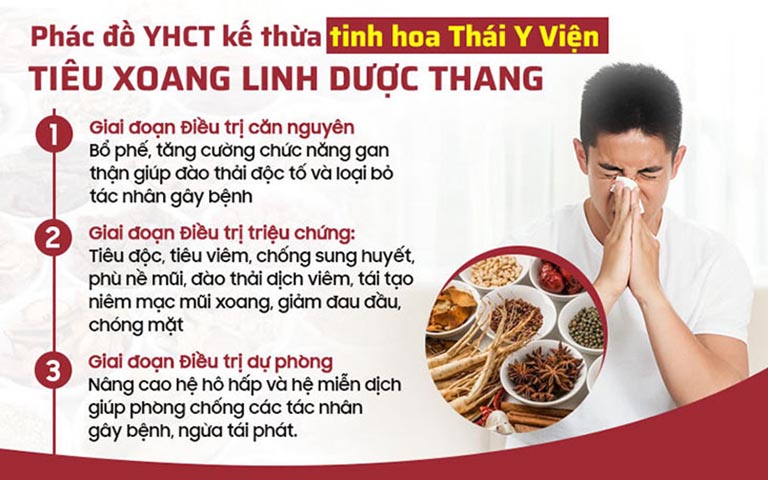 Phác đồ điều trị viêm xoang bằng Tiêu xoang linh dược thang