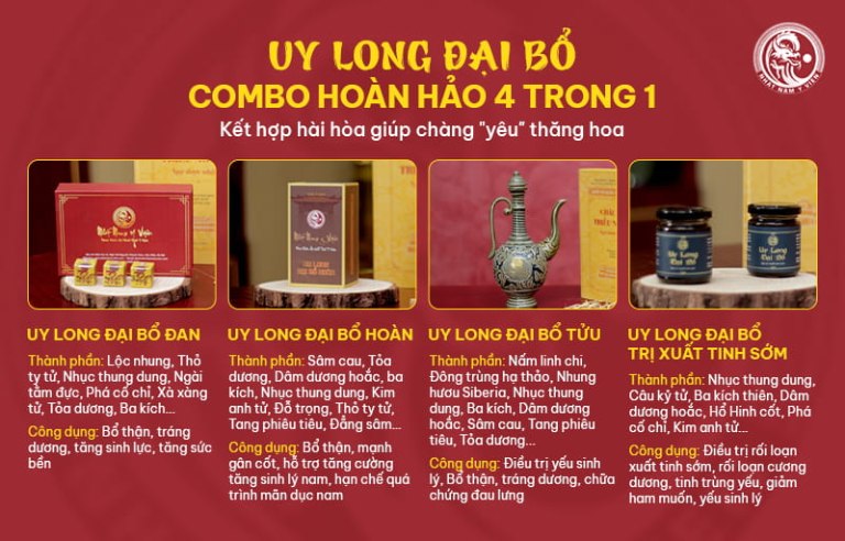 Combo 4 bài thuốc trong Uy Long Đại Bổ