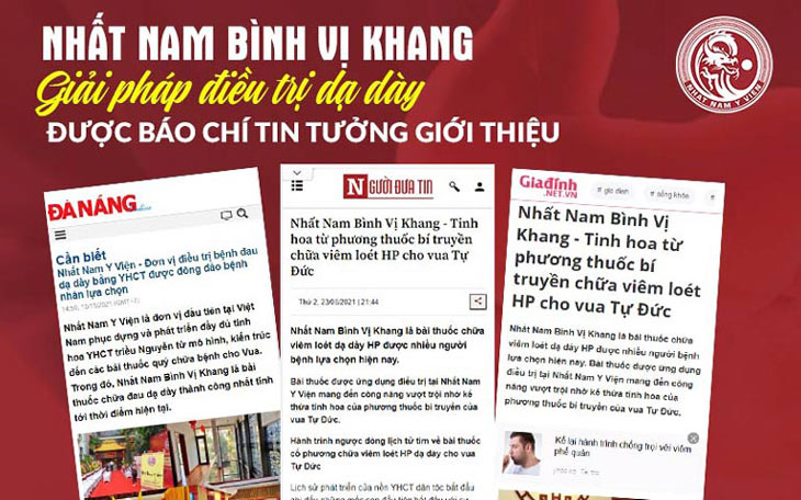 Nhất Nam Bình Vị Khang được nhiều trang báo uy tín đưa tin và bảo chứng về hiệu quả