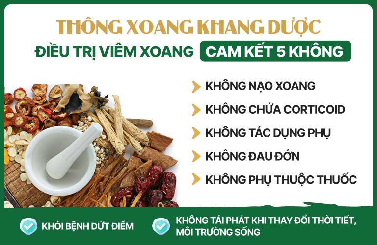 Tiêu chí điều trị 5 Không của Thông xoang Khang dược